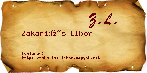 Zakariás Libor névjegykártya